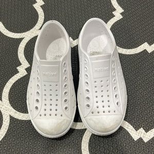 Childrens white Native shoes size 10